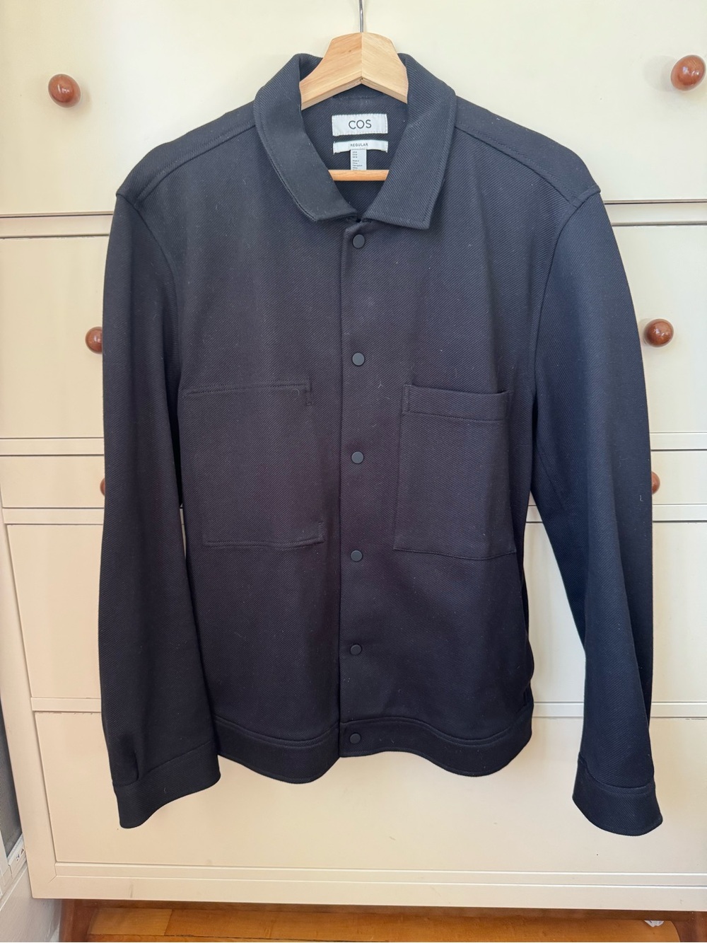 COS Textured Jacket Medium Black Minimalist